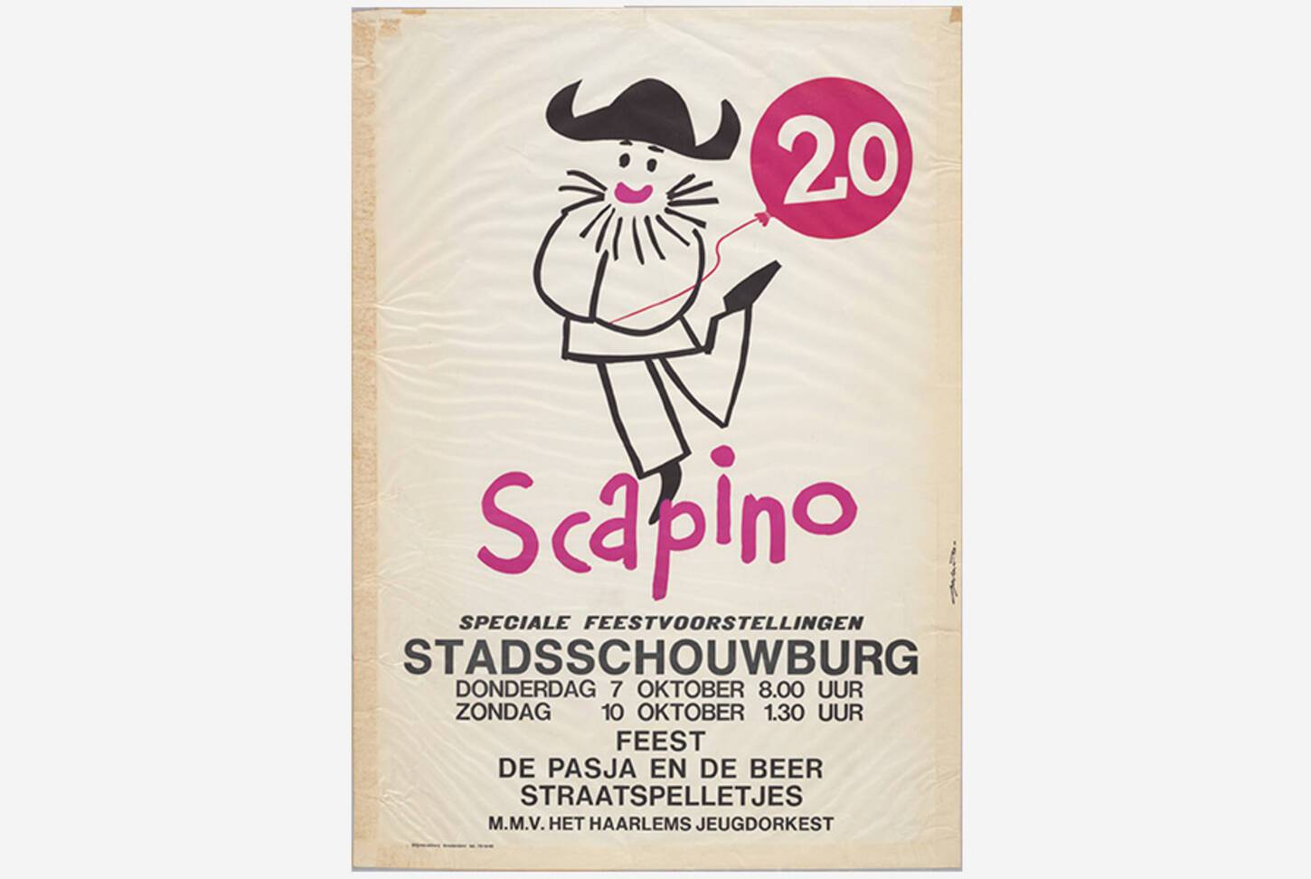 Affiche voor de 'speciale feestvoorstellingen' op 7 en 8 oktober 1965